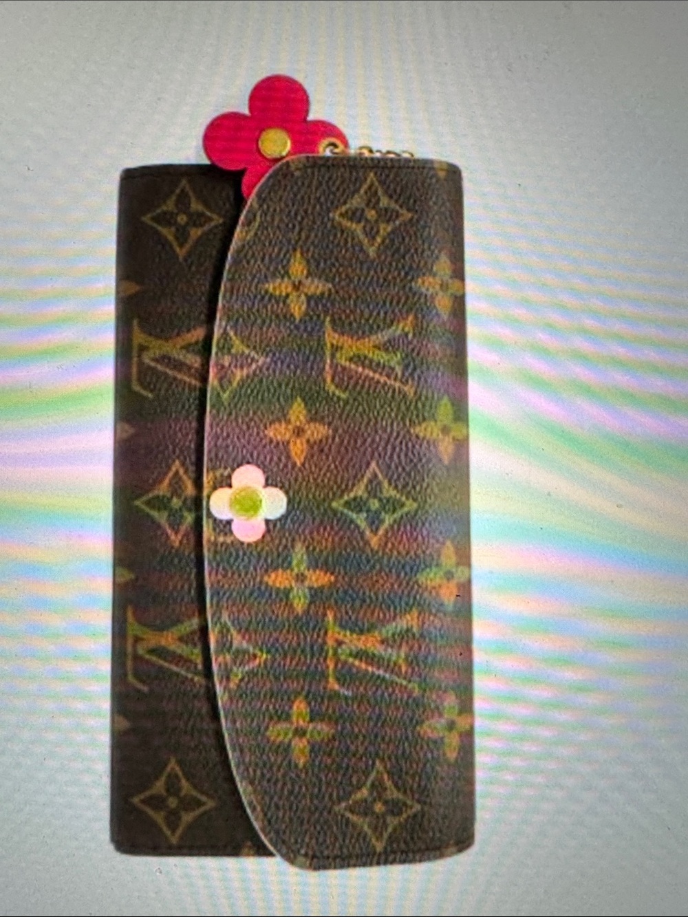 Louis Vuitton Monogram Canvas Wallet with  Floral Charm